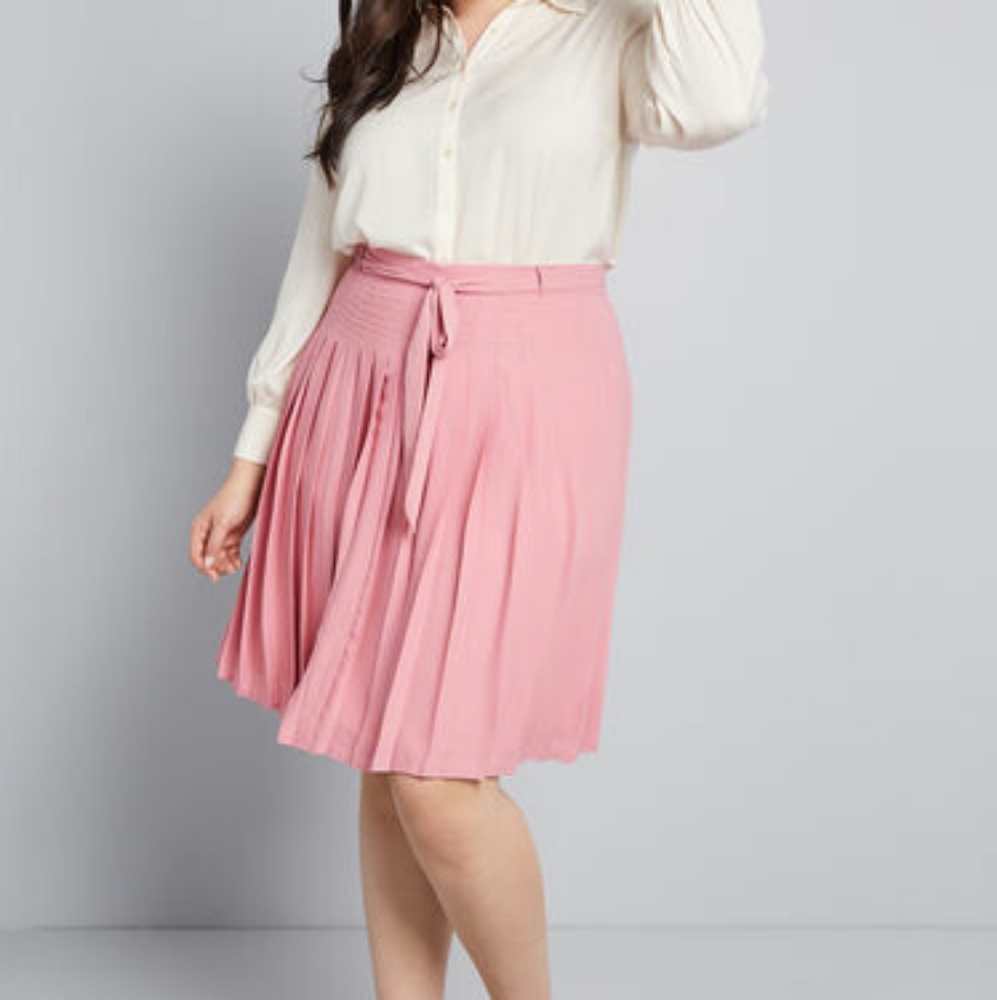 Modcloth Purely Pretty Pleated Skirt Pink Size 1X